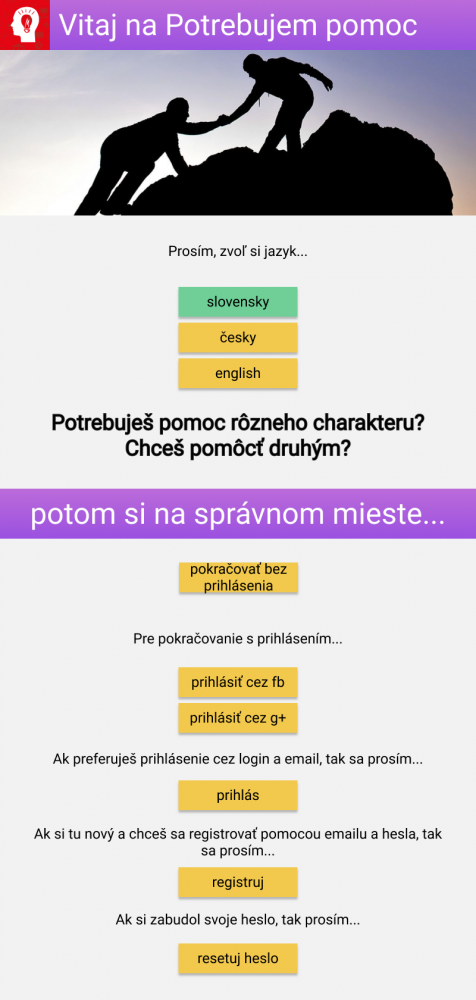 Potrebujem Pomoc - 01 - Uvítacia Obrazovka.png